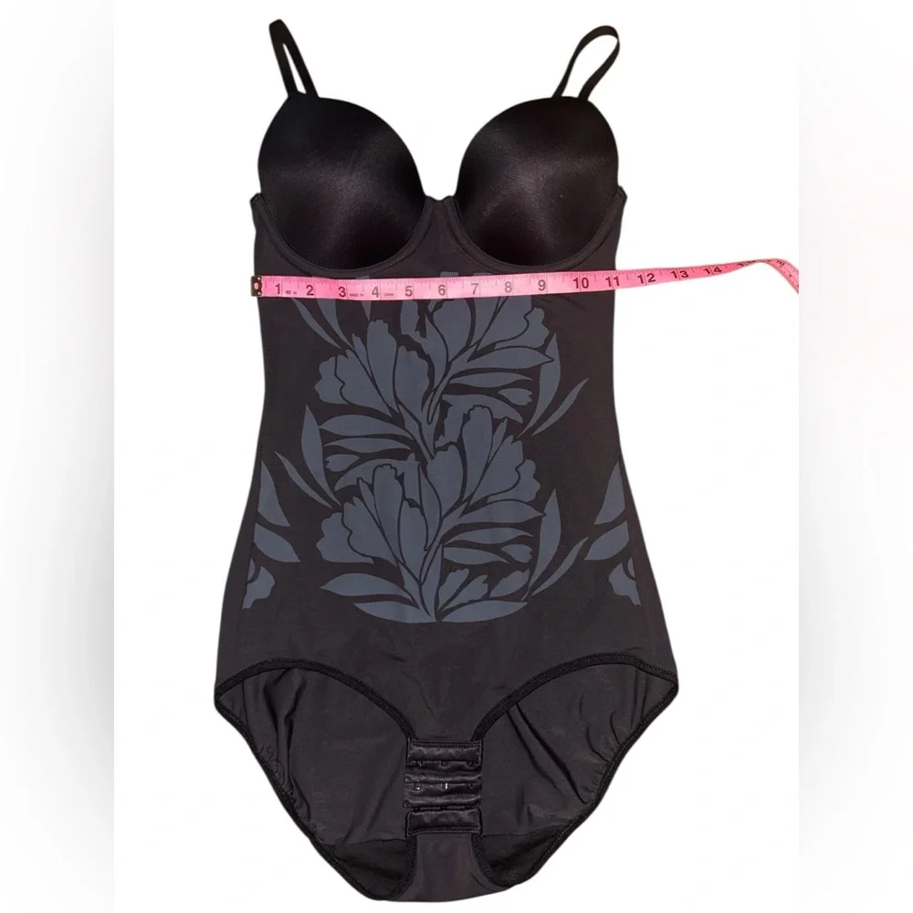 MAIDENFORM Black Floral Shapewear Bodysuit Sz: S